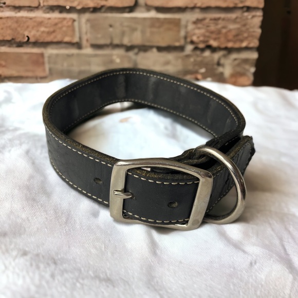 Spiked Studded Genuine Leather Adjustable  Dog Collar - Picture 6 of 12